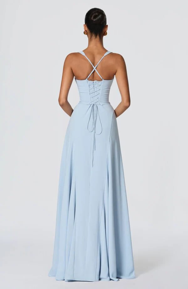 Women's Crepe Corset A-Line Party Gown