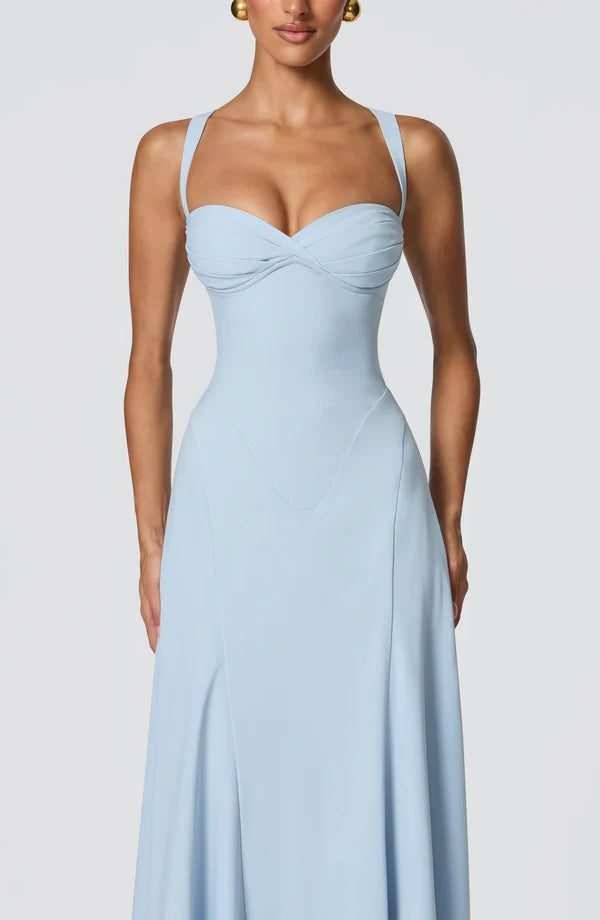 Women's Crepe Corset A-Line Party Gown