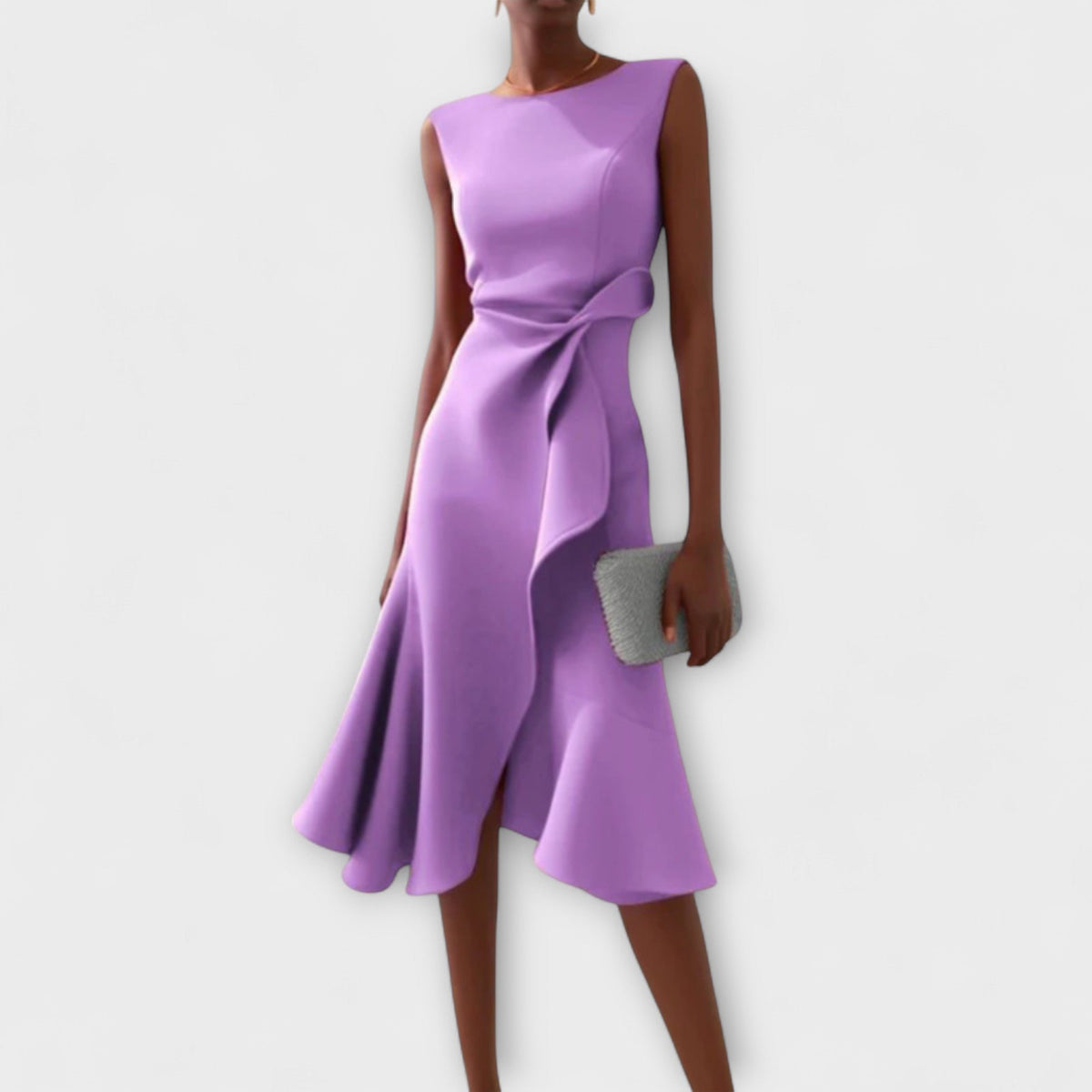Women's Cocktail Midi Dress - Purple
