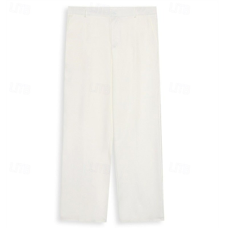 Men's Straight Leg Wool Dress Trousers