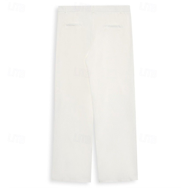 Men's Straight Leg Wool Dress Trousers