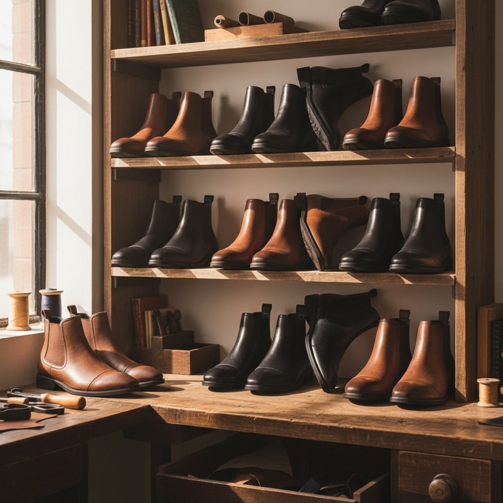 Men's Cap-Toe Leather Chelsea Boots