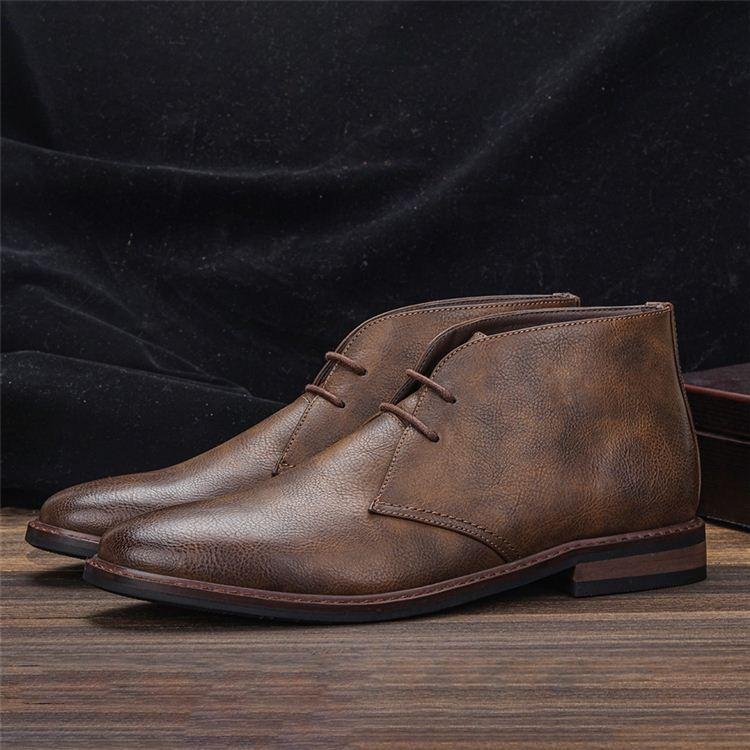 Men's Faux Leather Chukka Boots - Brown