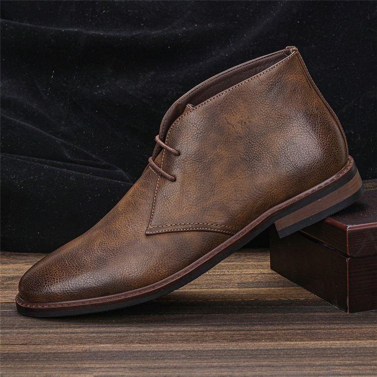 Men's Faux Leather Chukka Boots