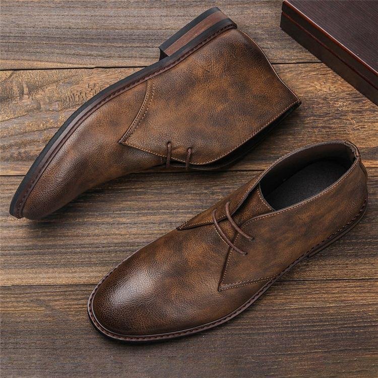 Men's Faux Leather Chukka Boots