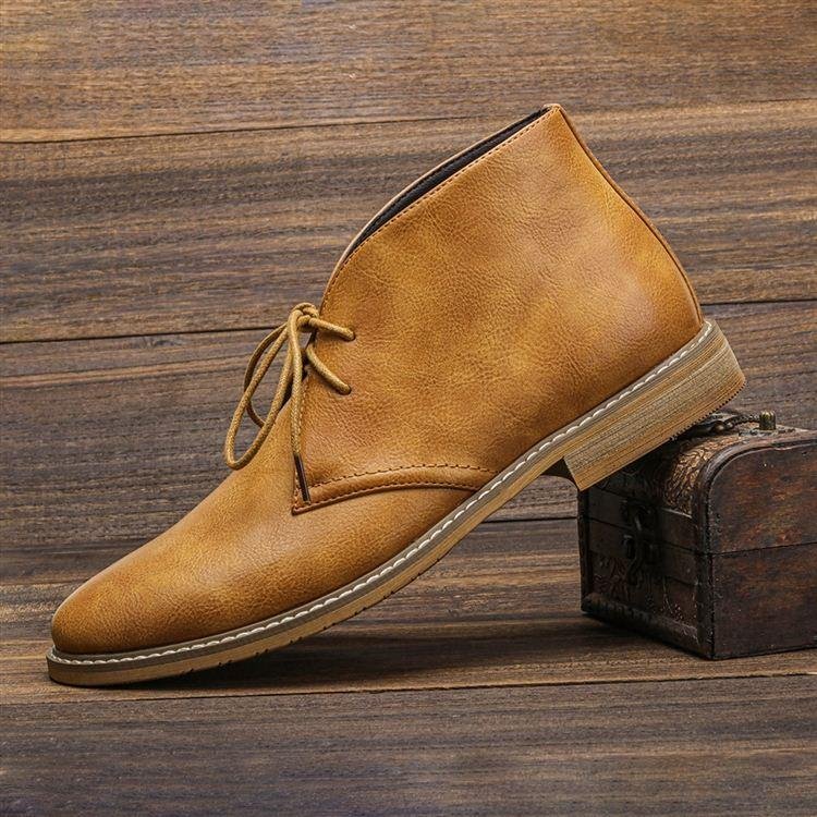 Men's Faux Leather Chukka Boots