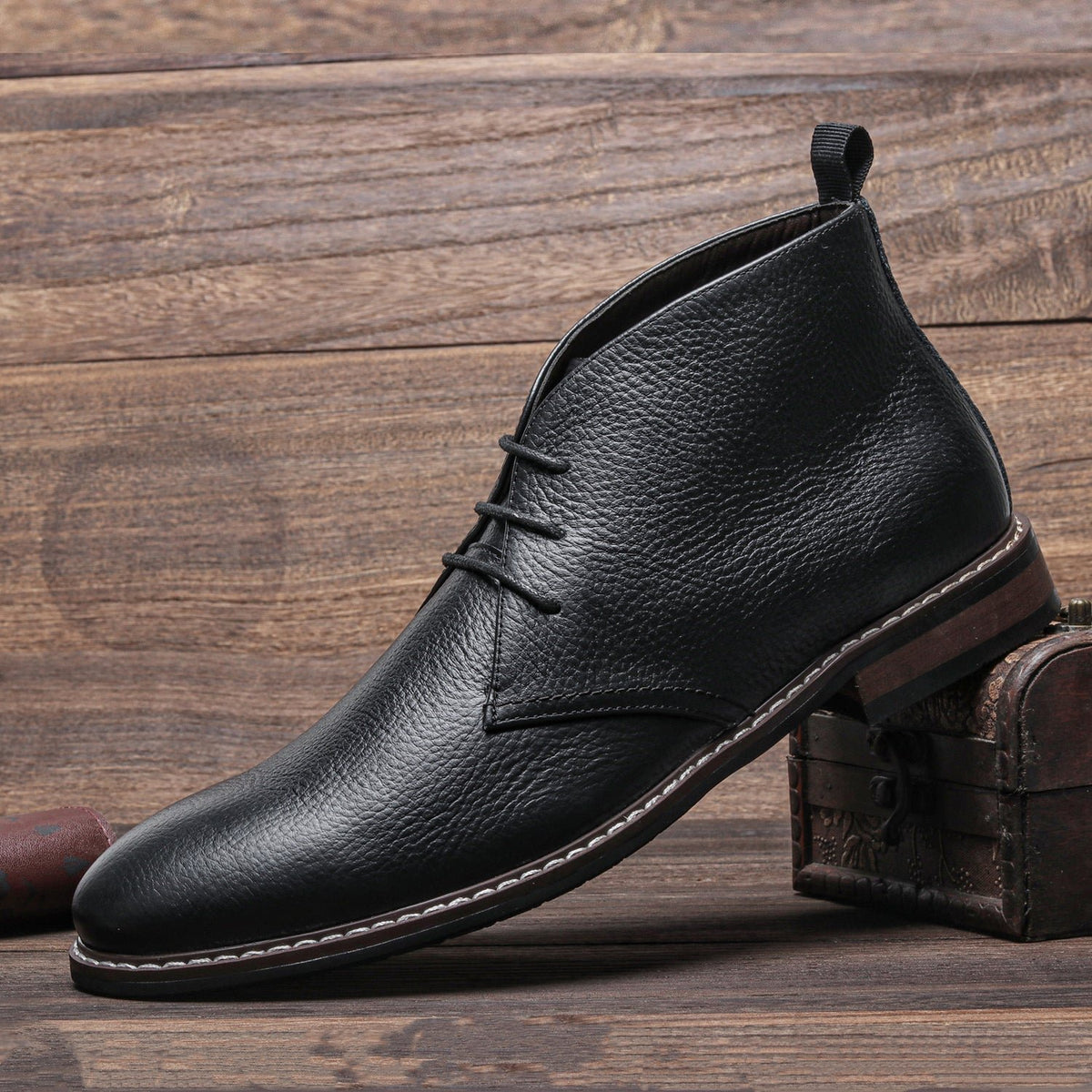 Men's Faux Leather Chukka Boots
