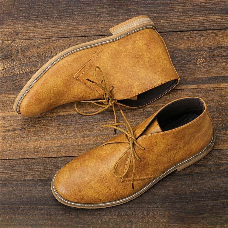 Men's Faux Leather Chukka Boots