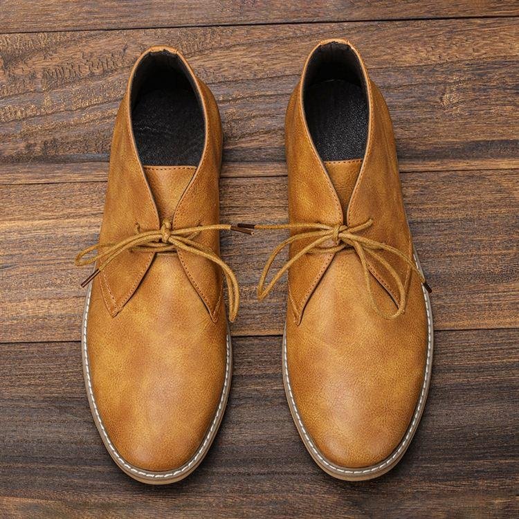 Men's Faux Leather Chukka Boots