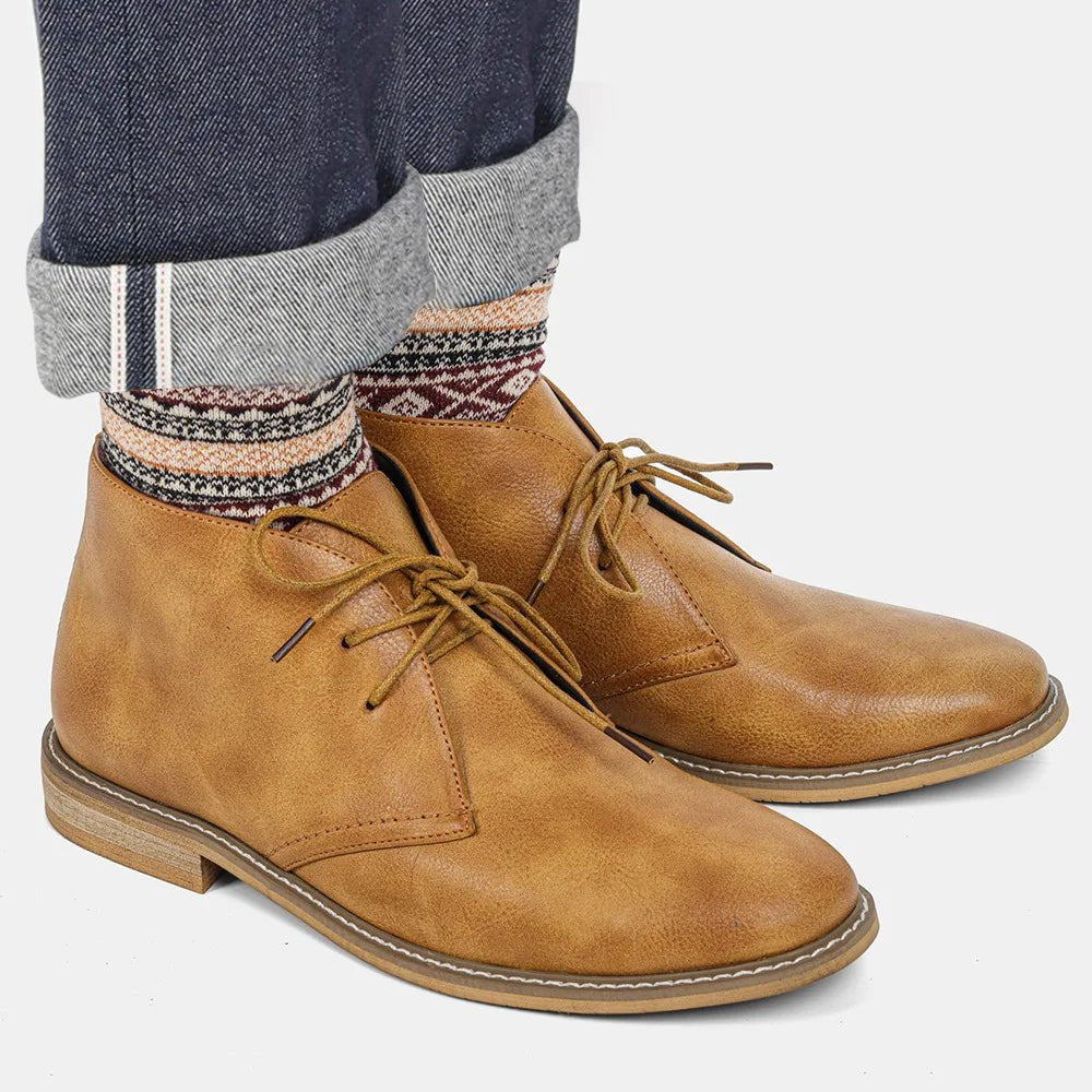 Men's Faux Leather Chukka Boots