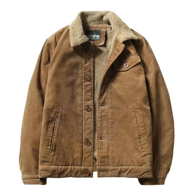 Men's Corduroy Trucker Jacket - Coffee