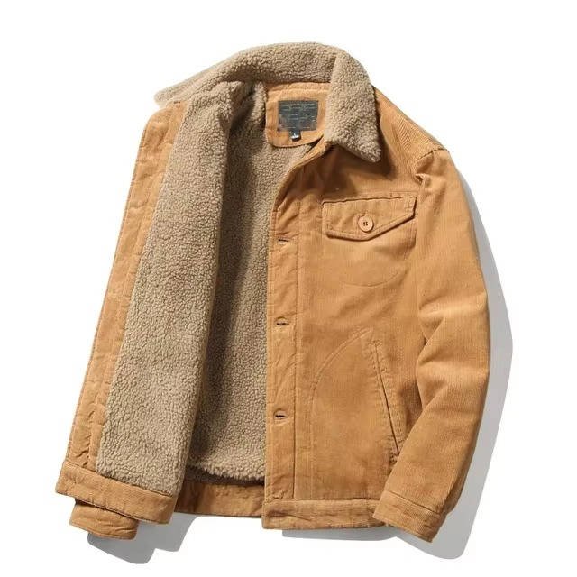 Men's Corduroy Trucker Jacket - Khaki