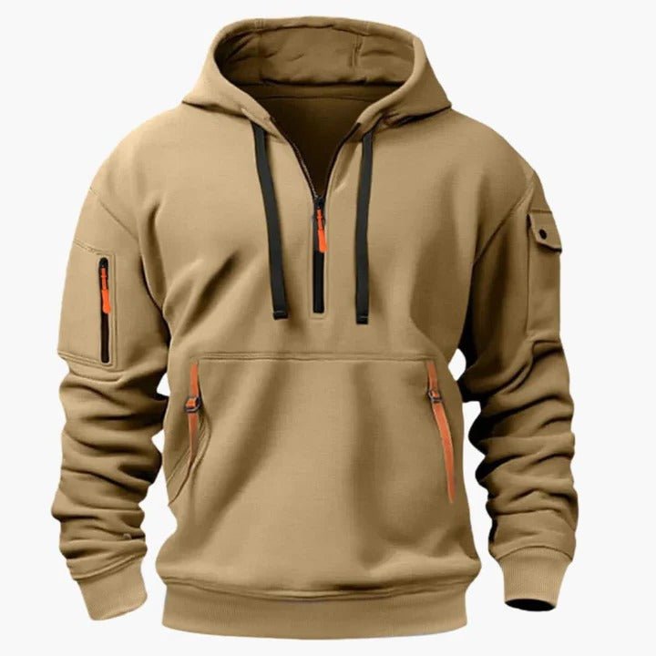 Men's Quarter-Zip Utility Hoodie - Khaki