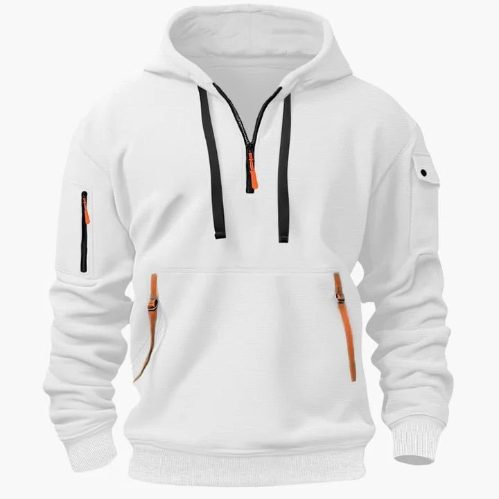 Men's Quarter-Zip Utility Hoodie - White