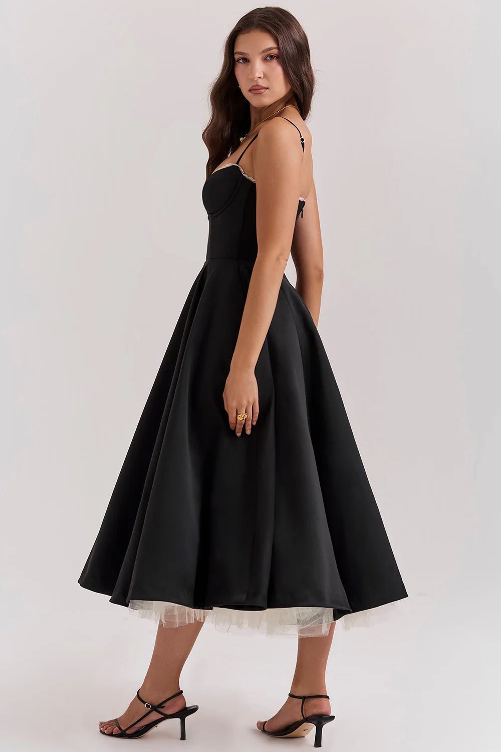 Women's Cocktail Satin Midi Dress