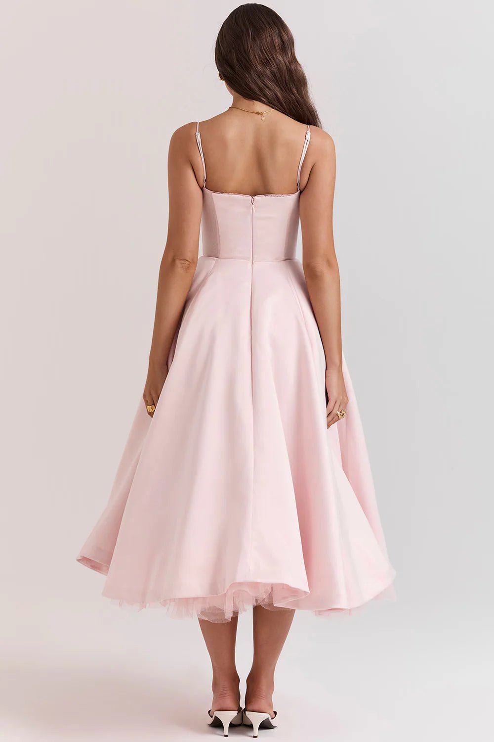 Women's Cocktail Satin Midi Dress