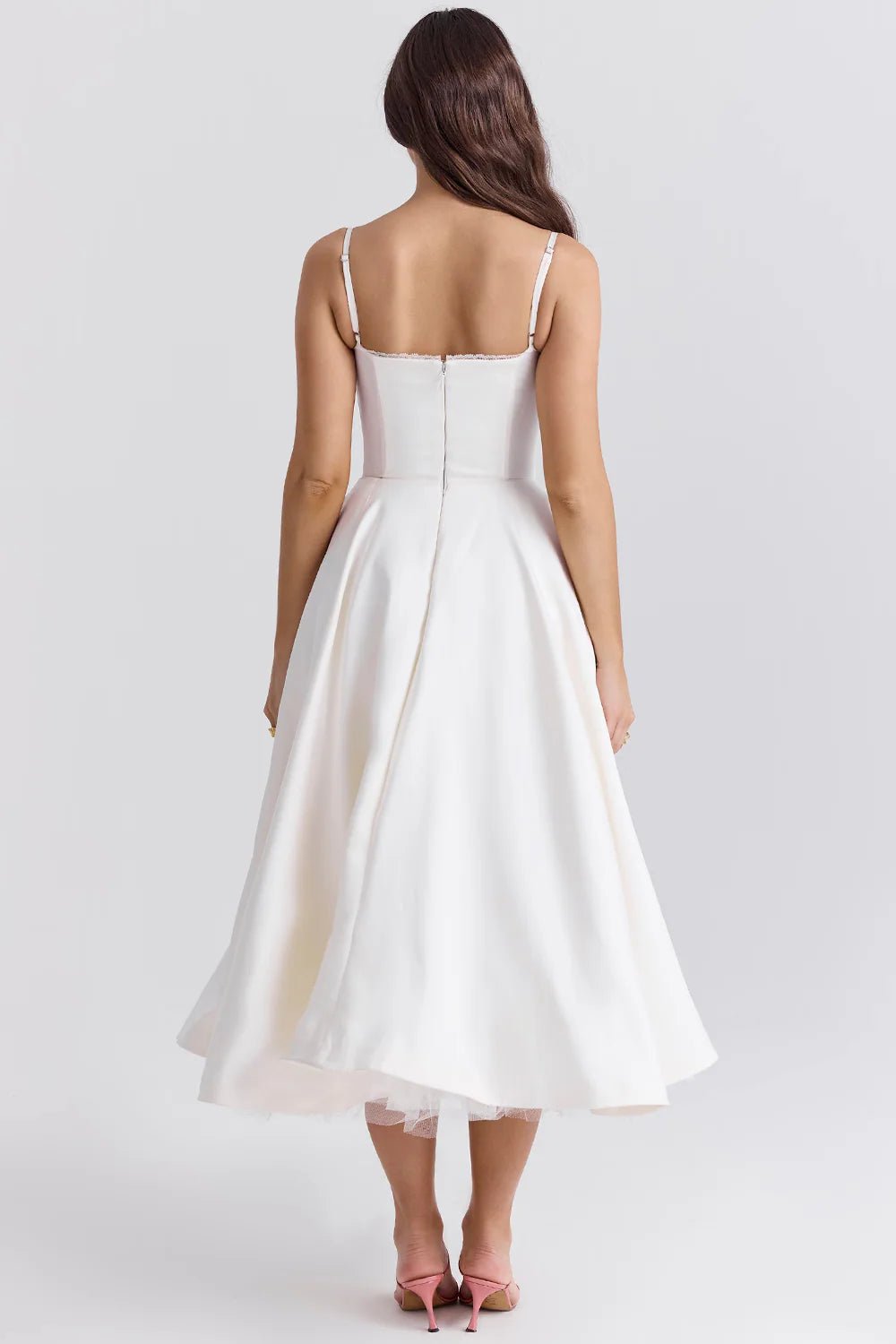Women's Cocktail Satin Midi Dress