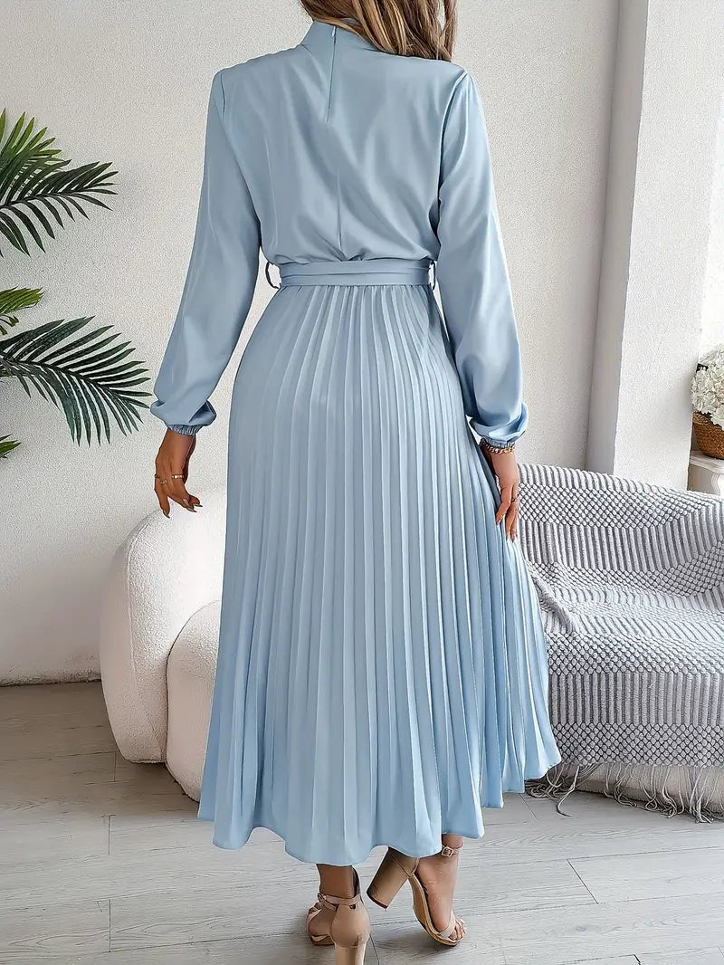 Women's Pleated Satin Midi Dress