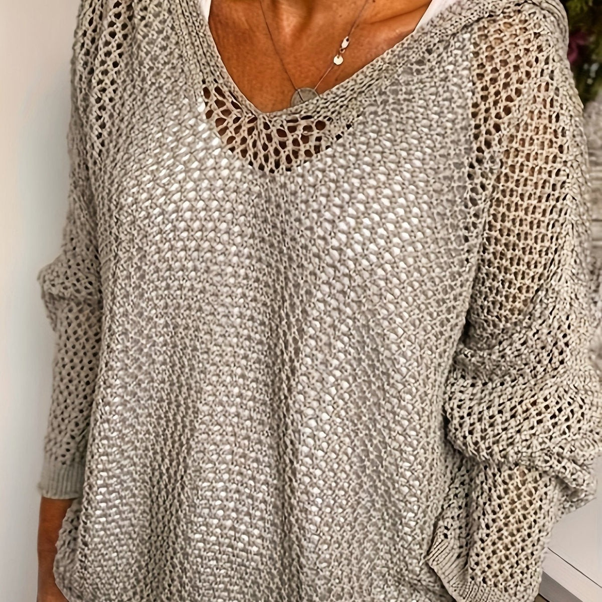 Women's Oversized Hooded Jumper - Grey