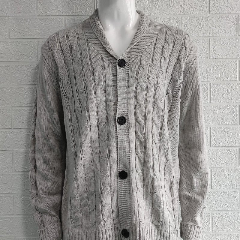 Men's Shawl Collar Cardigan - Grey