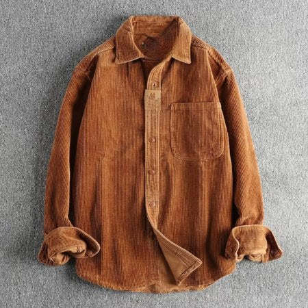 Men's Corduroy Shirt Jacket - Brown