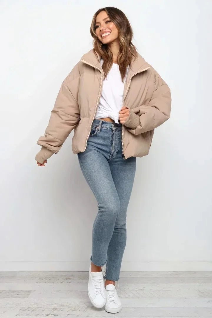 Women's Nylon Cropped Puffer Jacket