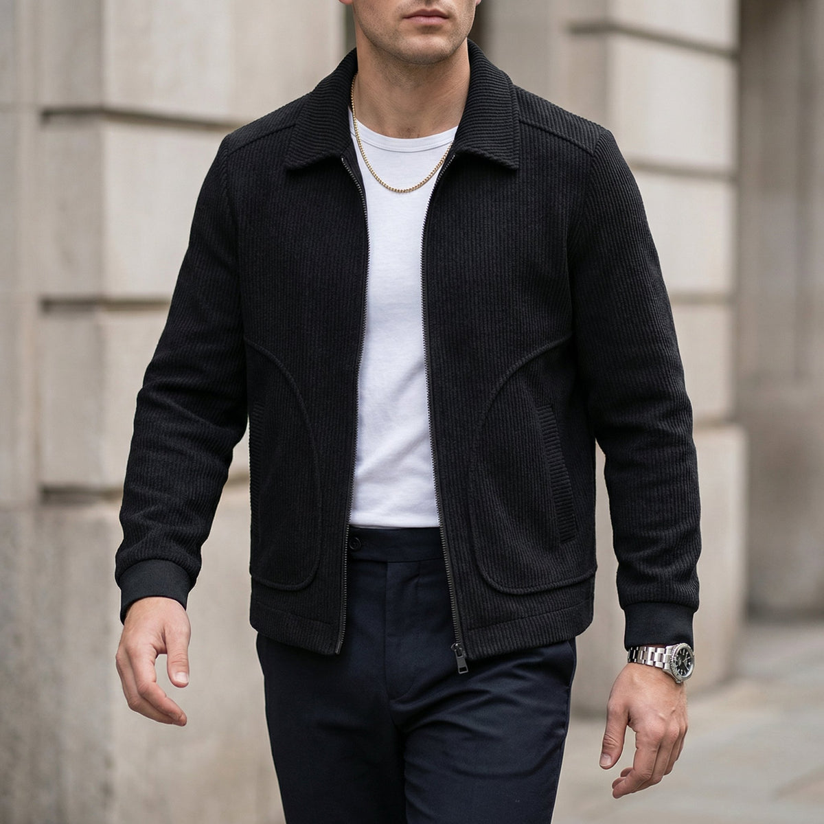Men's Corduroy Zip-Up Jacket
