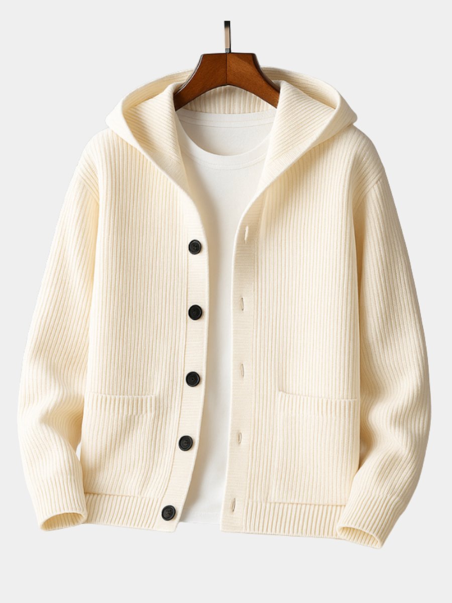 Men's Hooded Knit Cardigan