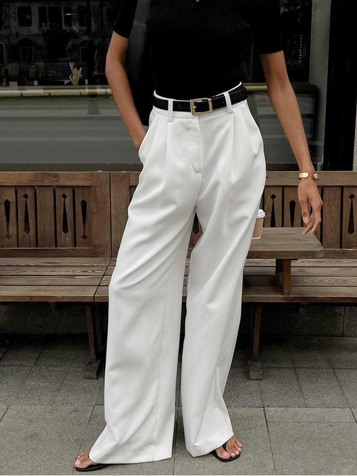 Women's High-Waisted Wide-Leg Trousers