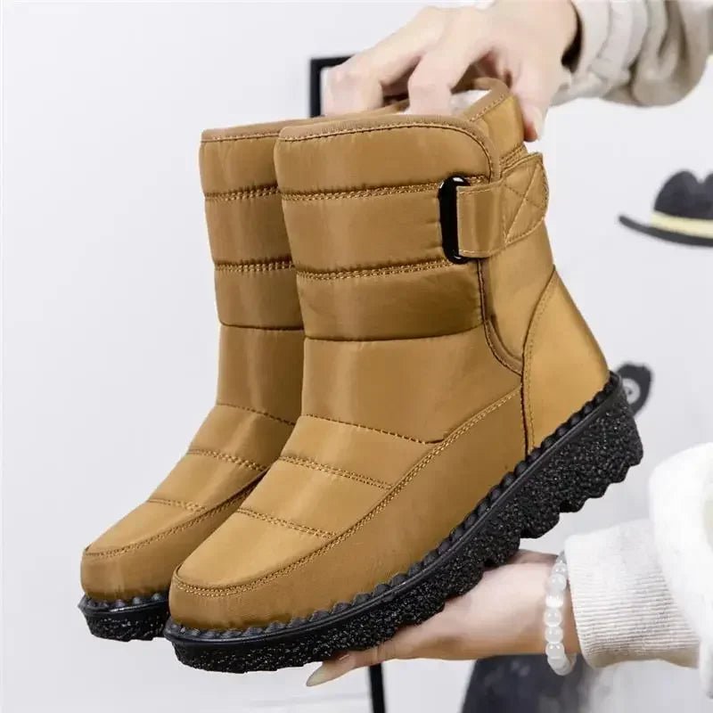 Women's Quilted Snow Boots - Khaki