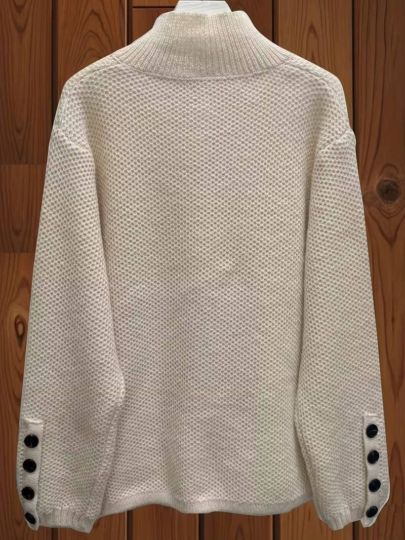 Women's Wool Waffle-Knit Cardigan
