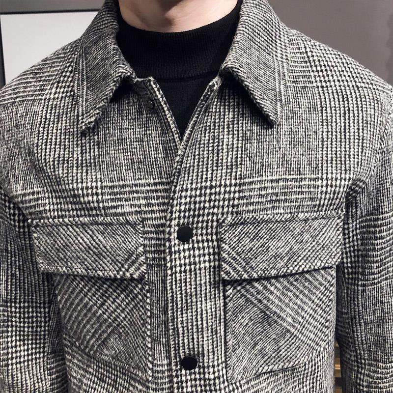 Men's Plaid Wool Shirt Jacket