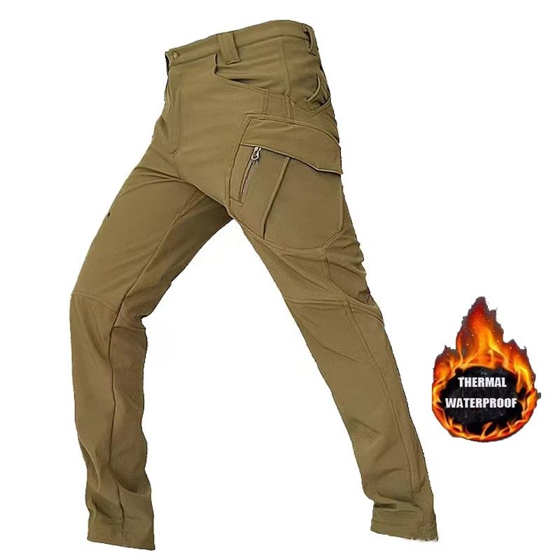 Men's Tapered Tactical Cargo Trousers - Khaki-Pant
