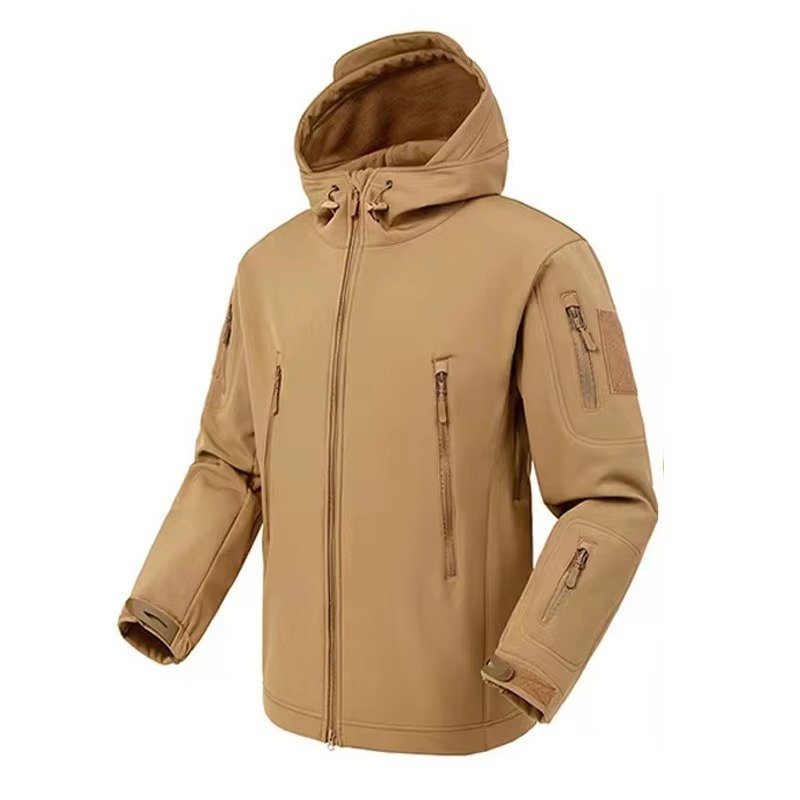 Men's Tapered Tactical Cargo Trousers - Khaki -Jacket