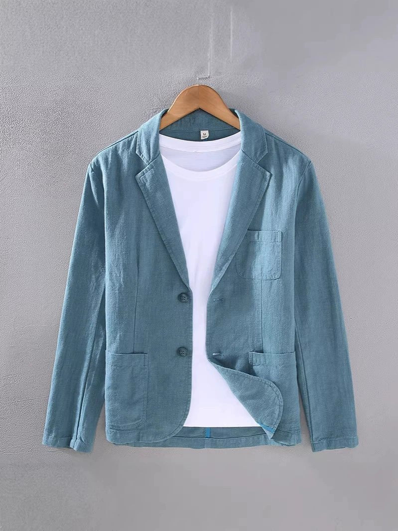 Men's Unstructured Blazer - Peacock Blue