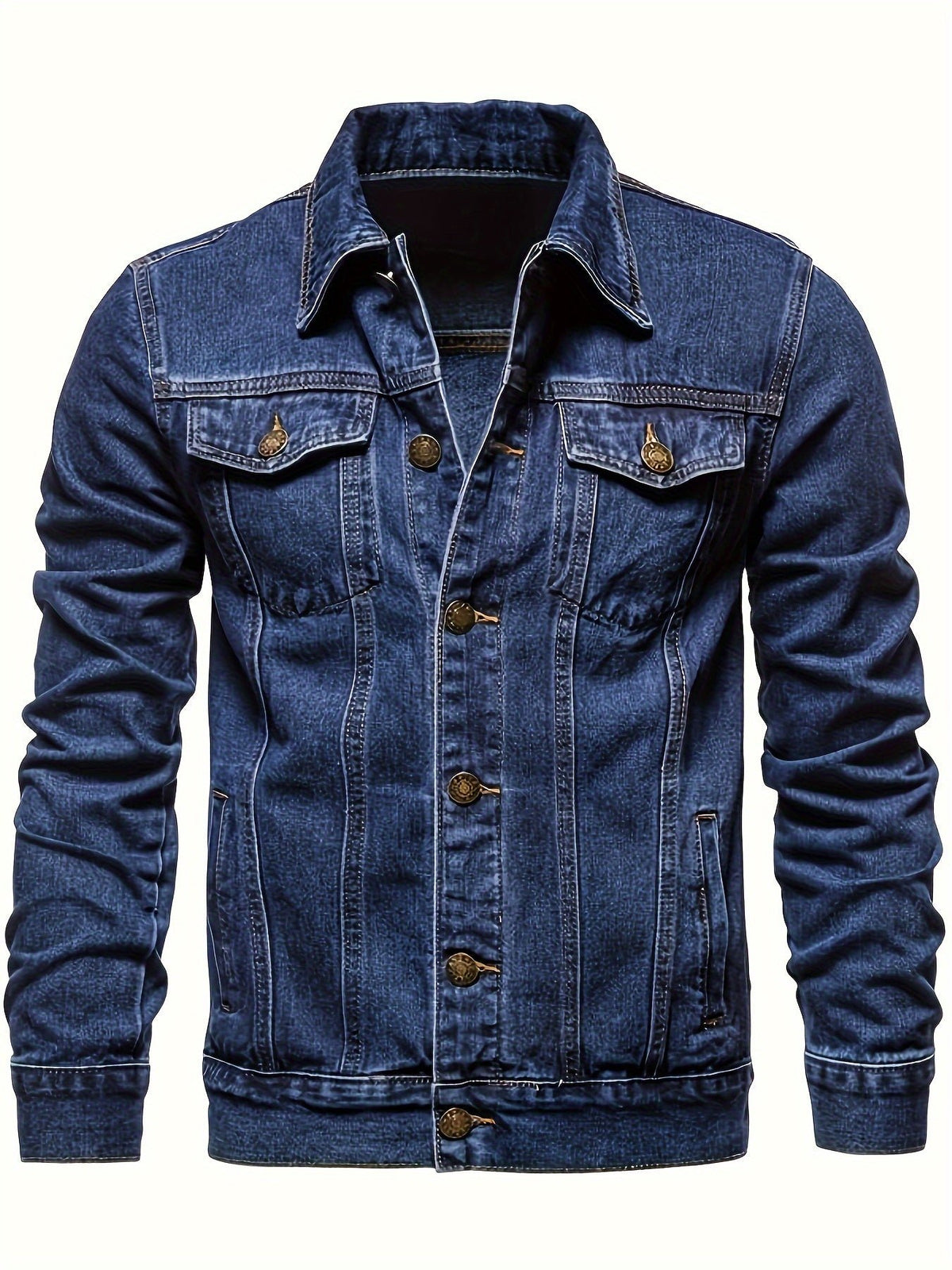 Men's Denim Trucker Jacket - Navy Blue