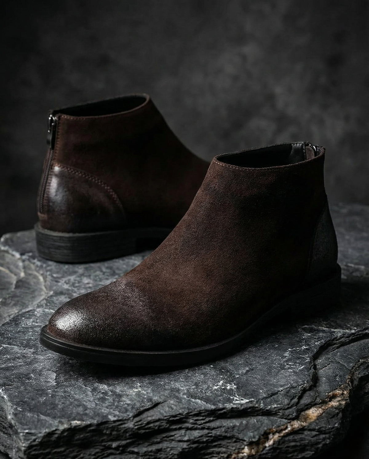 Men's Distressed Suede Ankle Boots