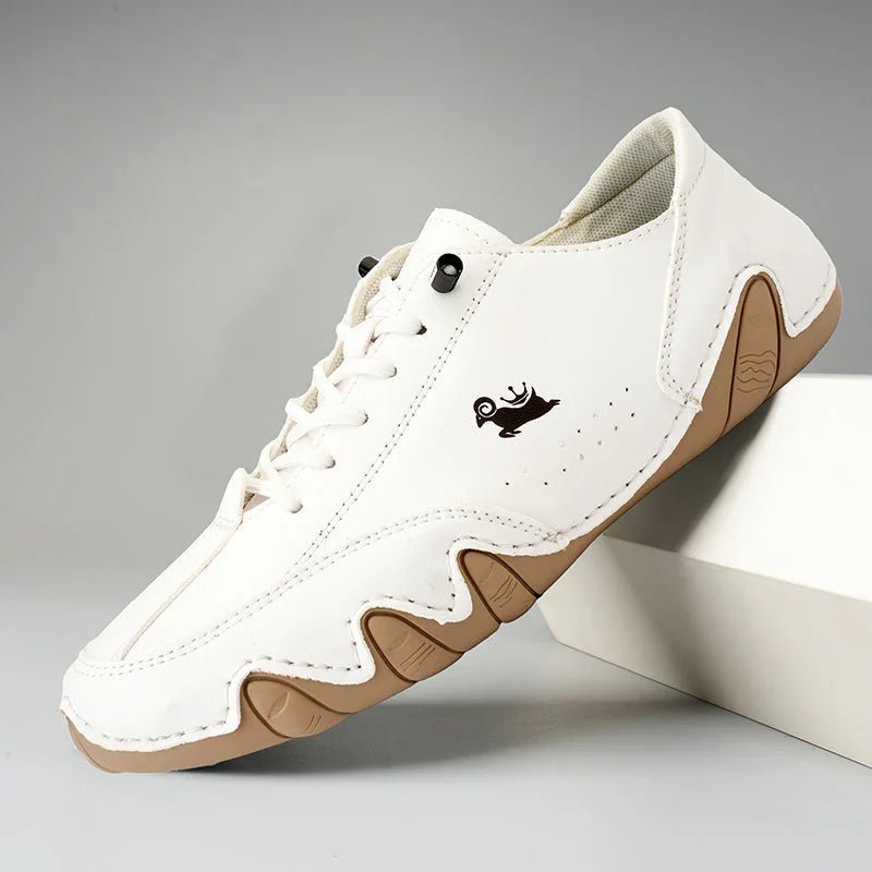 Men's High-Top Faux Leather Trainer Boots - White