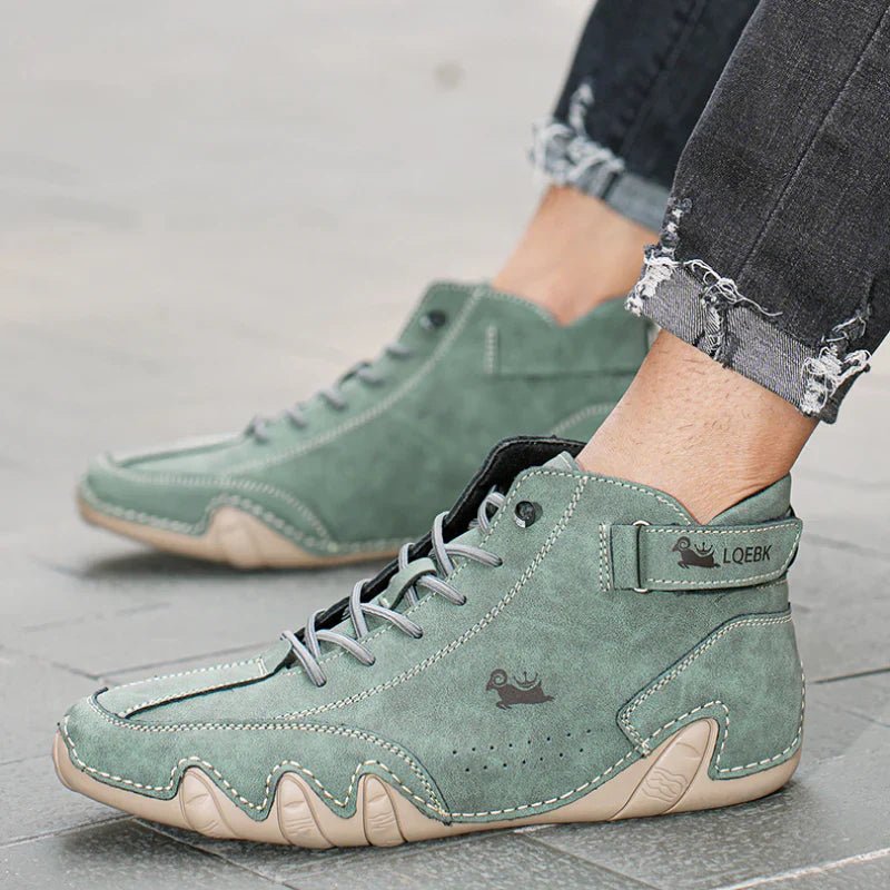 Men's High-Top Faux Leather Trainer Boots