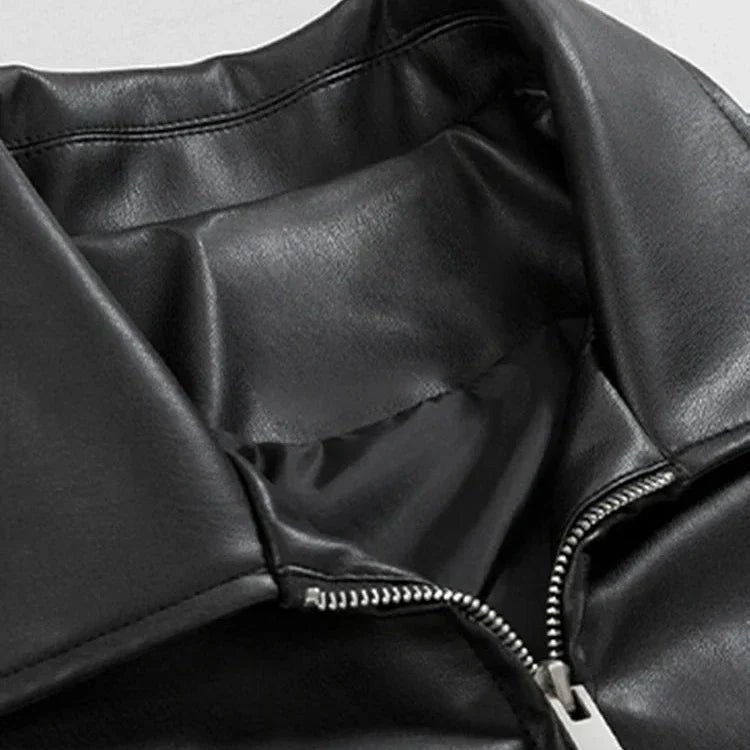Men's Oversized Faux Leather Jacket