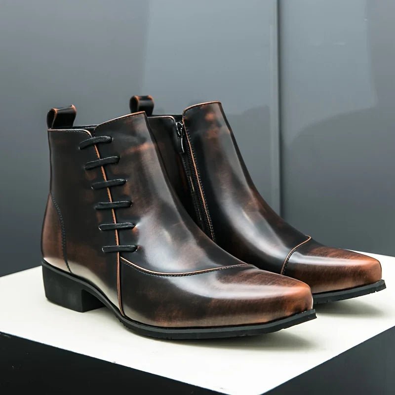 Men's Leather Chelsea Boots - Exotic Bronze