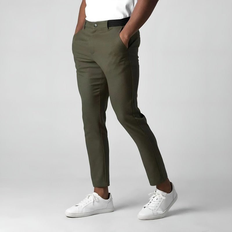 Men's Cropped Slim Chinos - Sage