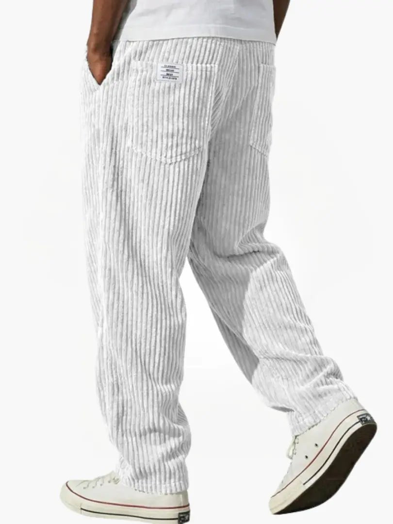 Men's Corduroy Trousers - White