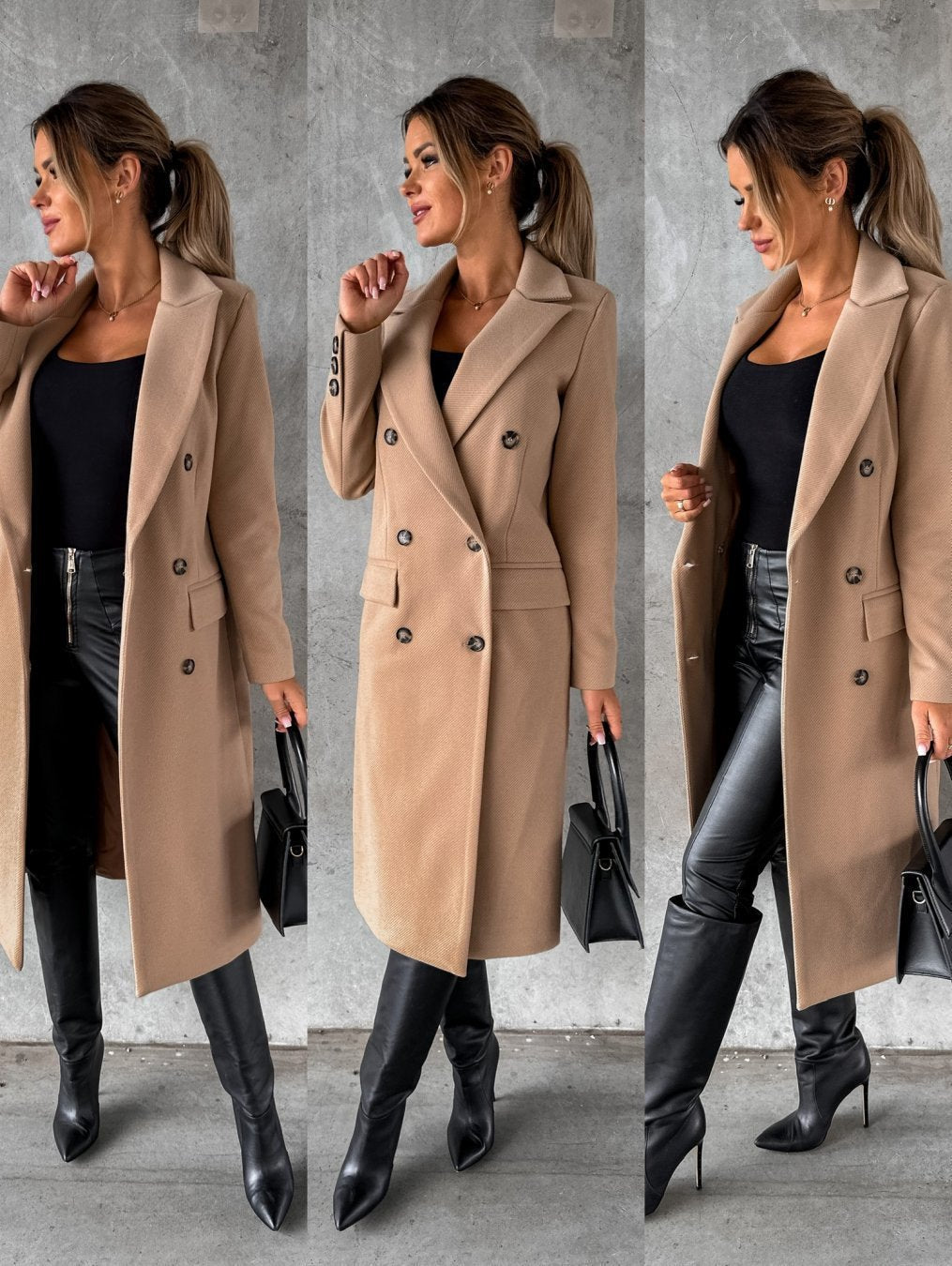 Women's Double-Breasted Wool Coat