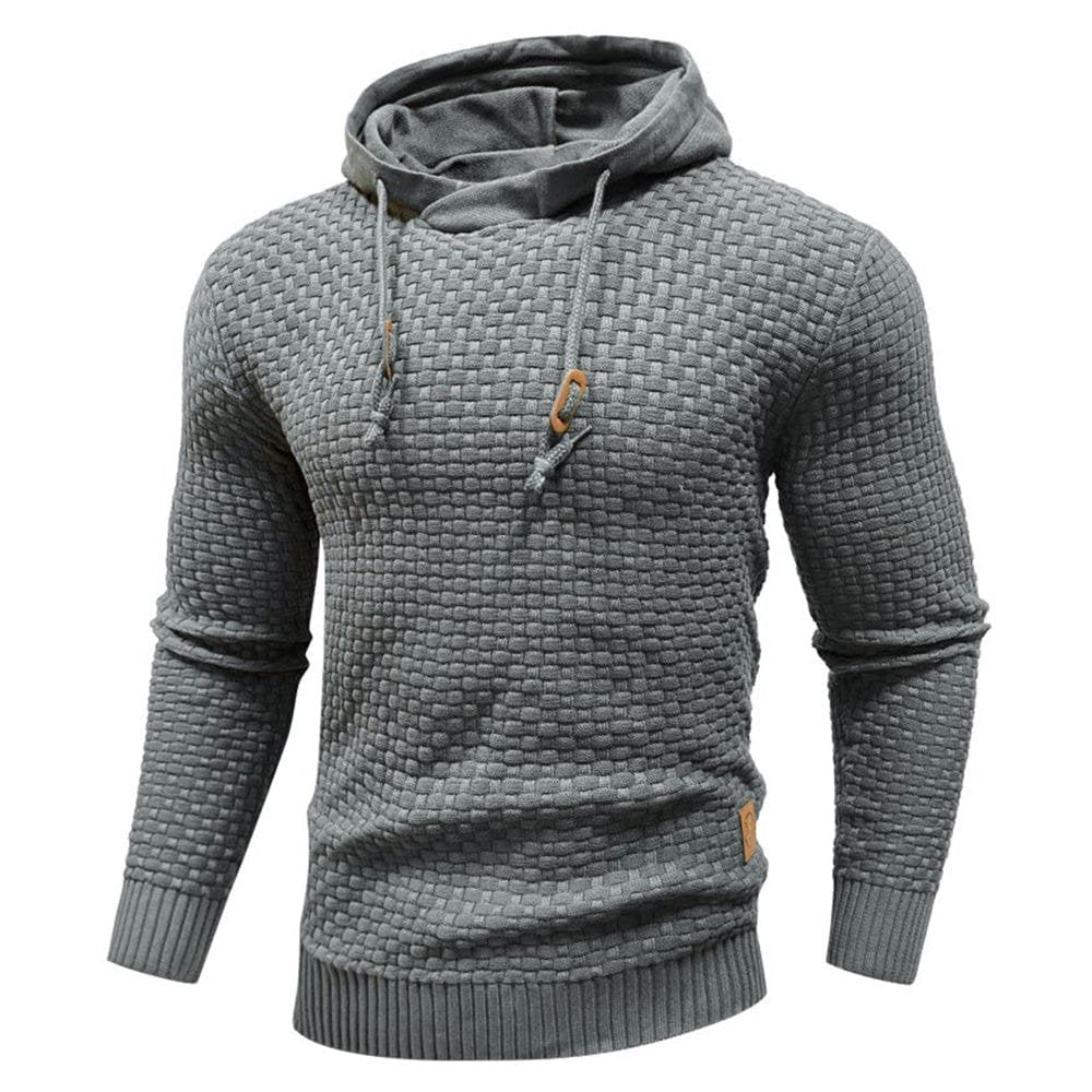 Men's Knit Hoodie - Dark Grey