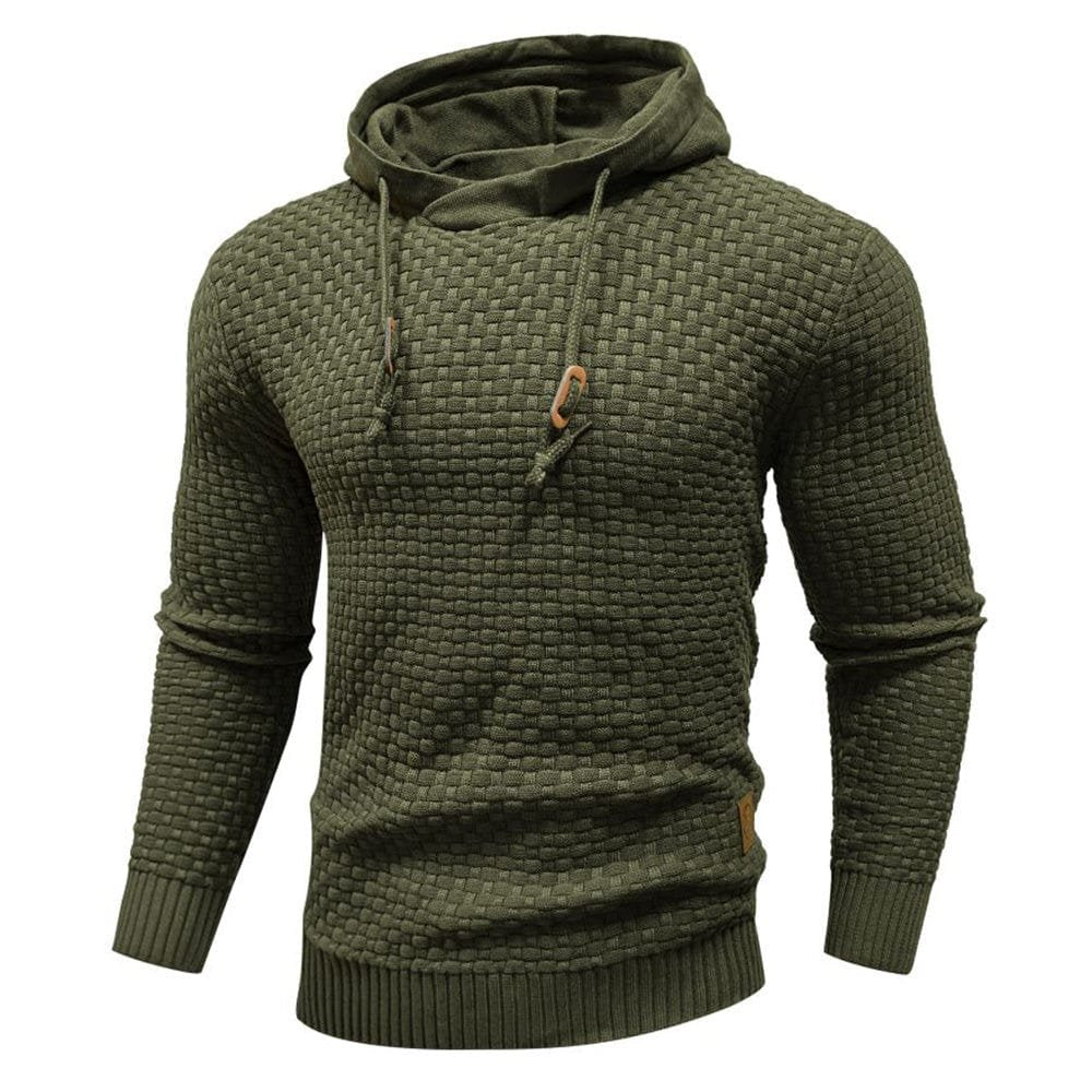 Men's Knit Hoodie - Army Green