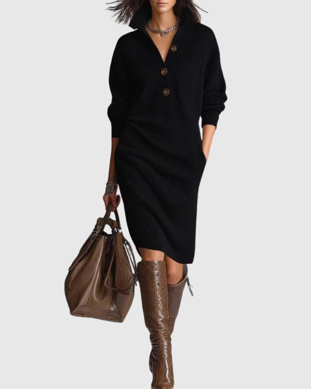 Women's Midi Jumper Dress - Black (Almost Sold Out)