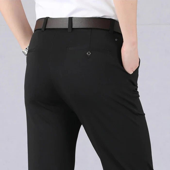 Men's Slim Dress Trousers - Black