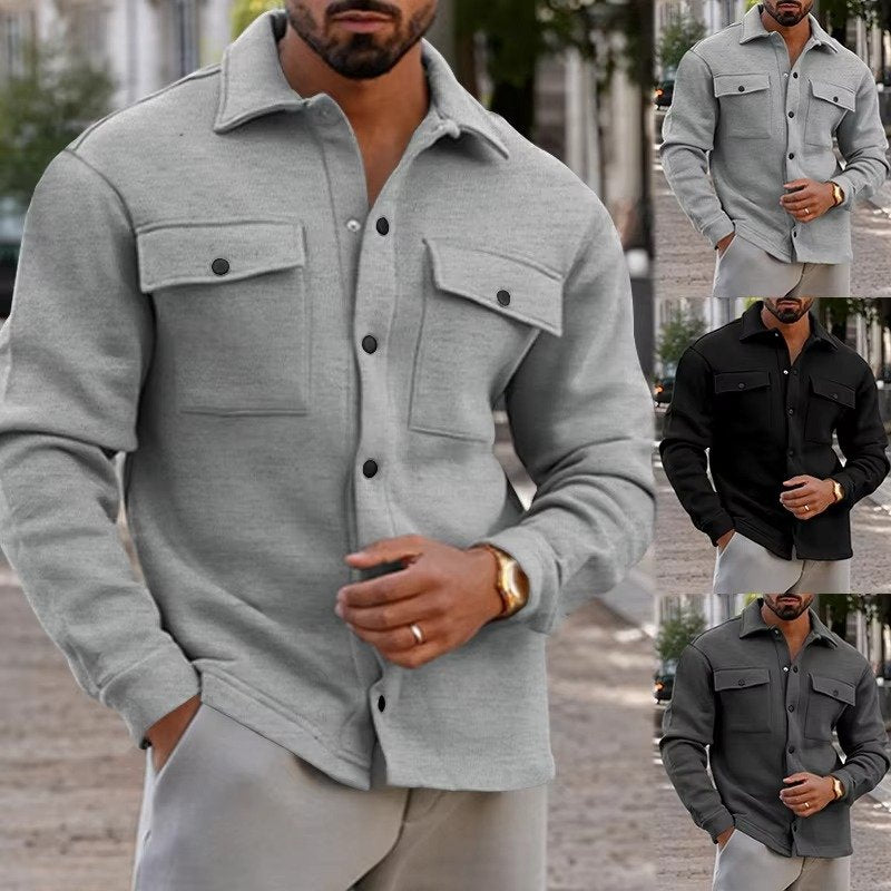 Men's Slim Fleece Shacket - Light Gray