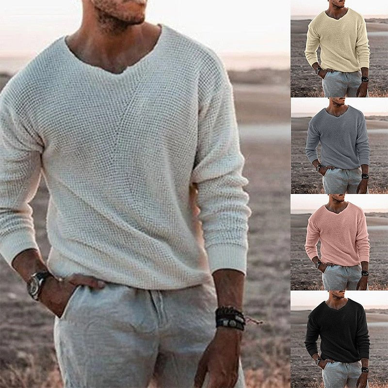 Men's V-Neck Knit Jumper